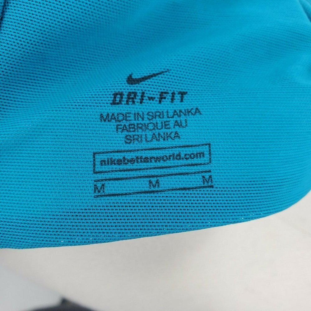 Nike Women's Dri-Fit Structured Sports Bra Blue Black Hook & Eye Size Medium - Picture 6 of 8